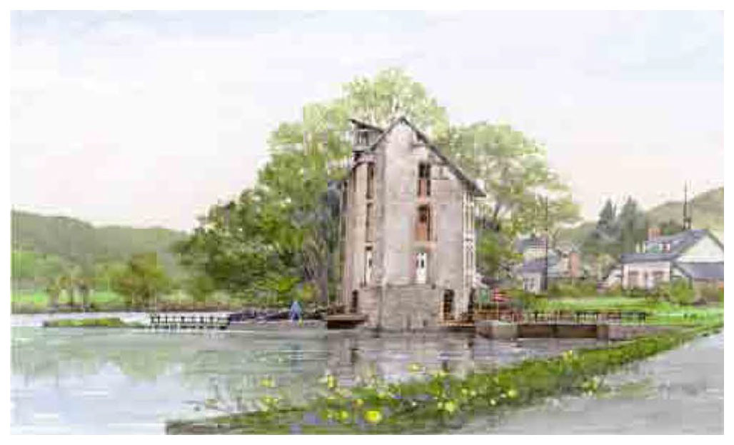 奥津国道 版画（ジクレー） ヴィレーヌの水車小屋 7374|アート 