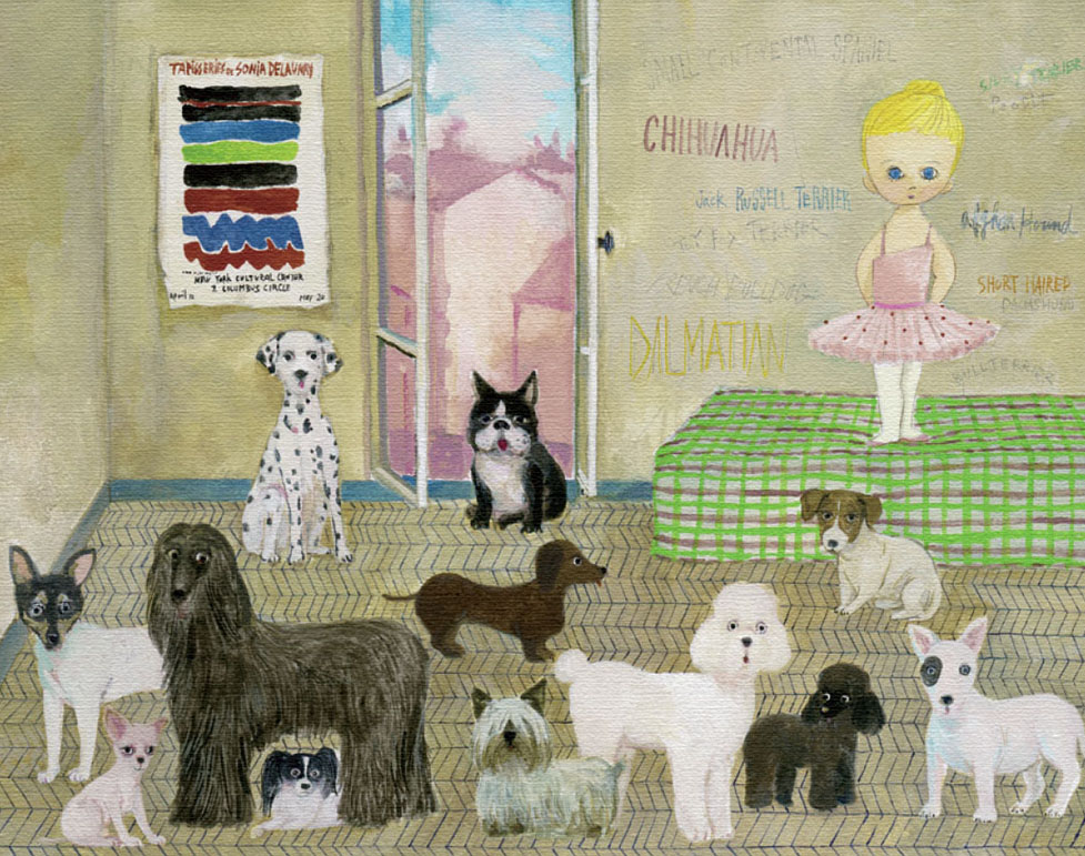マリーニ＊モンティーニ 版画（キャンバスジクレー） 犬のいる部屋 7582