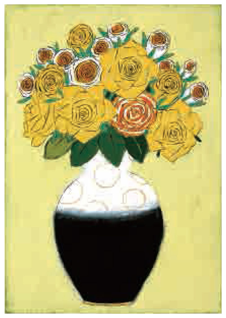 青木乃里子 版画（ジクレー） 黄薔薇 7708|アート＆フレーム|絵と額縁 