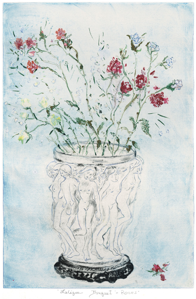 ジョアン・アイザック 版画（ジクレー） Lalique Bouquet 7928