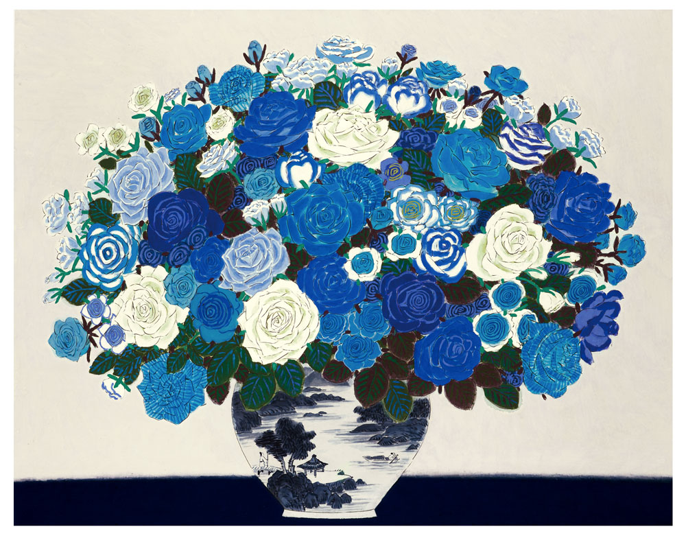 青木乃里子 版画（ジクレー） 青薔薇 9082 |アート＆フレーム|絵と額縁 