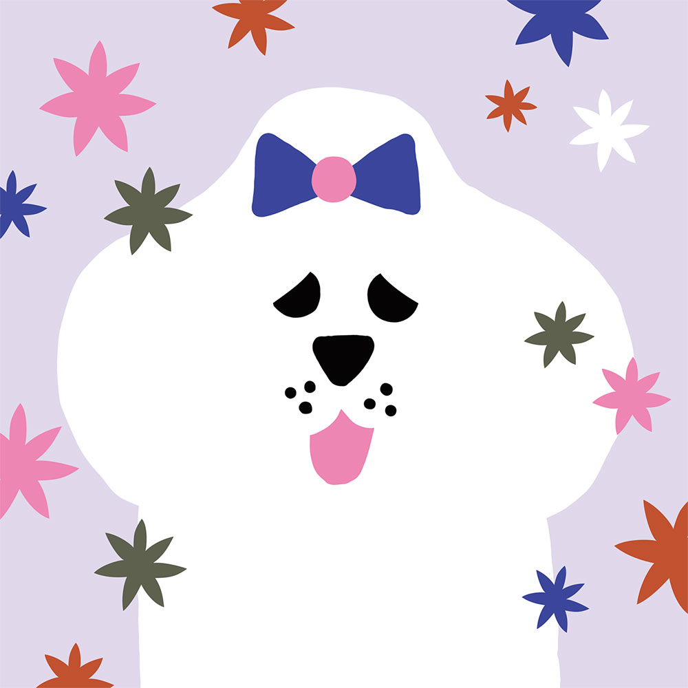 レーナ・キソネン 版画（キャンバスジクレー） White Poodle 9231 