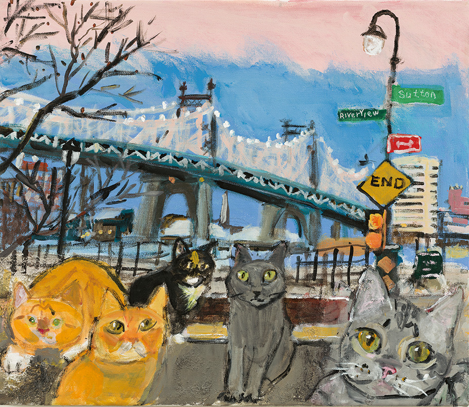 久下貴史 版画（キャンバスジクレー） 猫は群がり、人は見上げる…ここはサットン・プレイス・パーク 9571