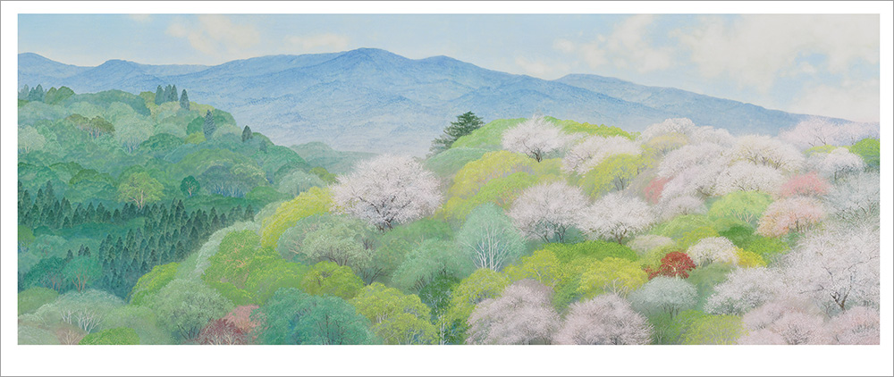 野地美樹子 版画(アーカイバル)  四季の彩(桜)  9598