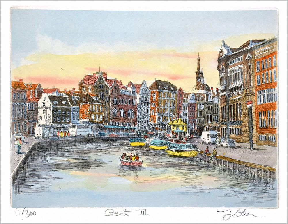 版画・絵画】織田義郎『フィレンツェ （イタリア）』ジクレー 限定300部